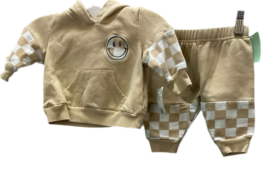 MiniBean (D) Brown White Infant Size 0-3 MO 2PC Casual