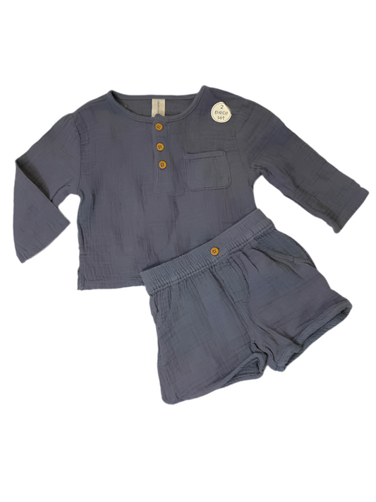 Modern Moments by Gerber (D) Blue Infant Size 6-9 MO 2PC Casual