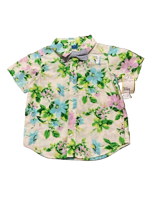 Old Navy (C) Floral Toddler Size 2T Boy's ButtondownSS