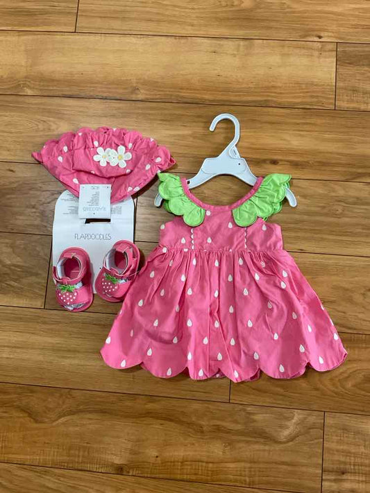 Flapdoodles (C) strawberry print Infant Size 6 MO Girl's PartyDress