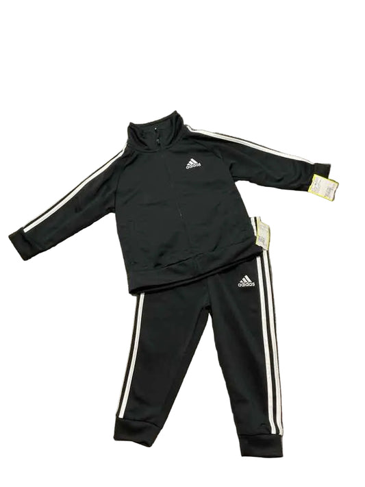 Adidas (B) White Black Infant Size 18 MO Boy's 2PC Athletic Pant Suit