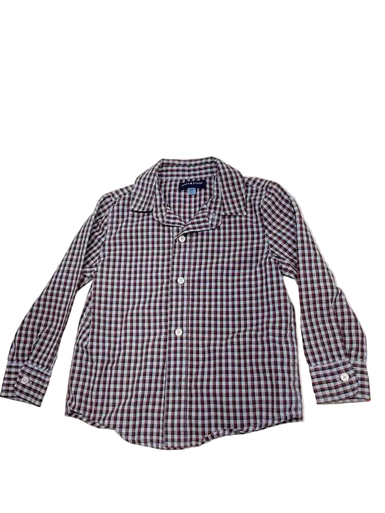 Andy & Evan (A) Plaid Toddler Size 4 Boy's ButtondownLS