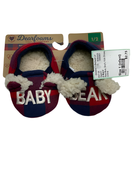 D Brand Infant Shoe Size 1 (Infant) Red Blue Slippers