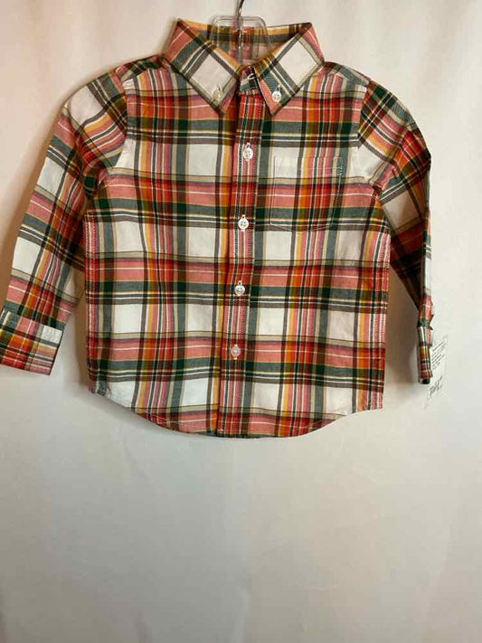 Janie and Jack (A) Green Plaid Infant Size 12-18 MO ButtondownLS