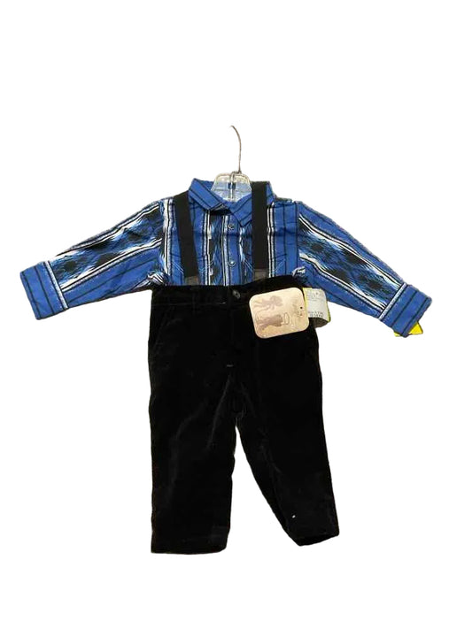 Wrangler (C) Blue Black Infant Size 6-9 MO Boy's 2PC Dressy