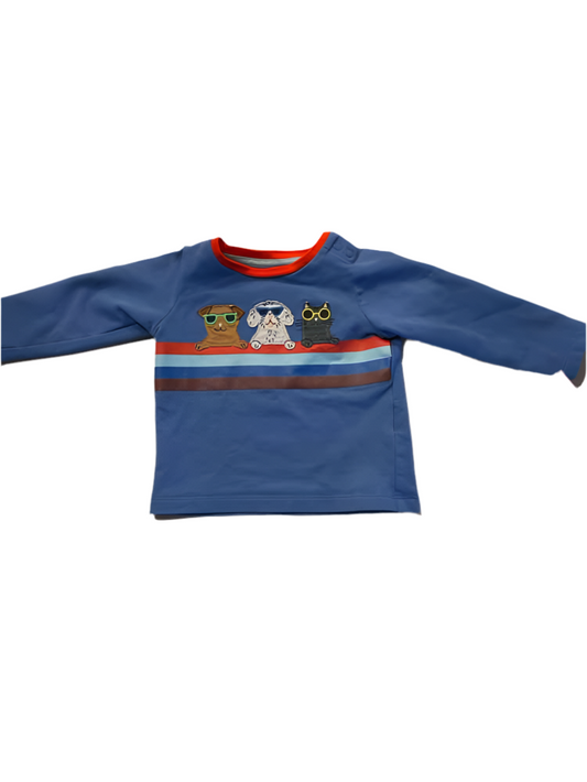 Baby Boden (A) Blue Infant Size 3-6 MO Boy's LSTop