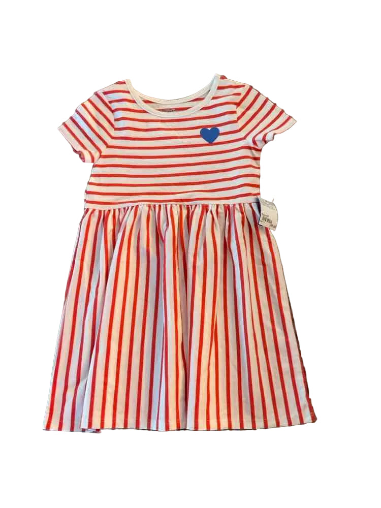 Cat and Jack (D) Red White Blue Toddler Size 5T Girl's CasualDress