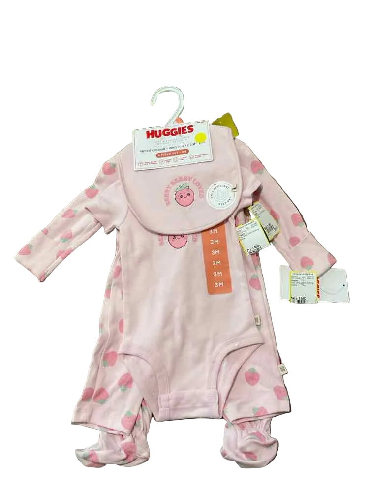 Huggies Pink Infant Size 3 MO Girl's 3PC Casual