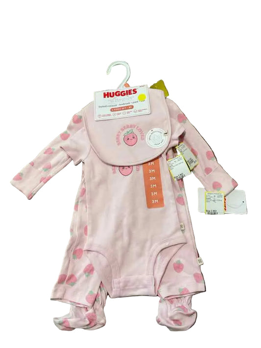Huggies Pink Infant Size 3 MO Girl's 3PC Casual