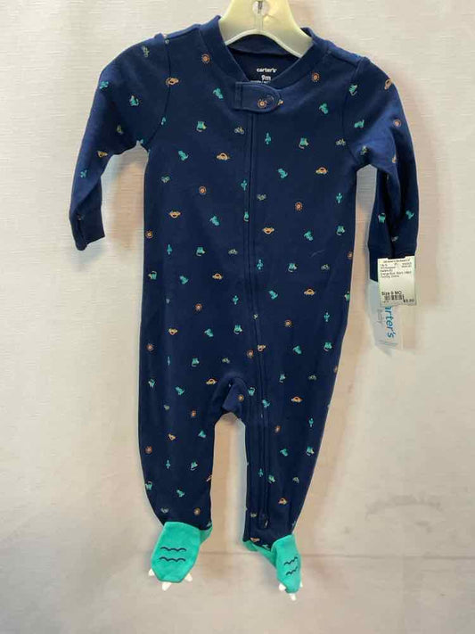 Carters (C) Orange Blue Infant Size 9 MO 1PCSleepwear