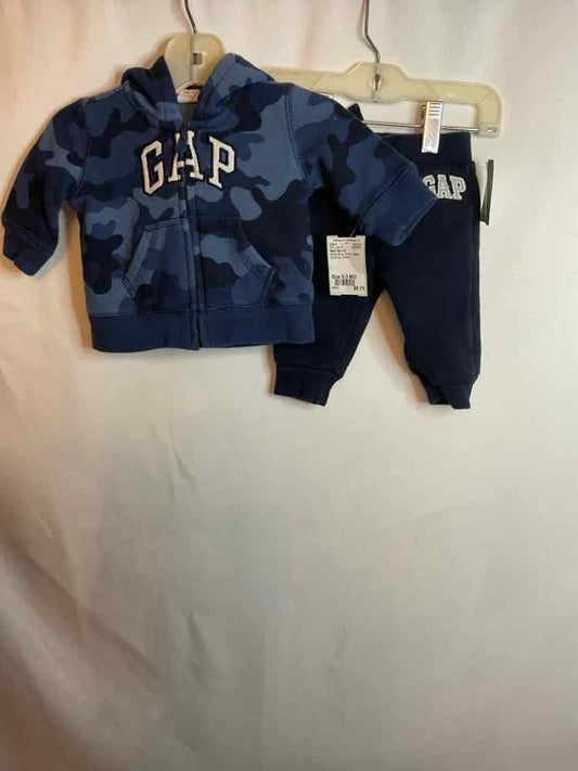 Baby Gap (B) White Blue Infant Size 0-3 MO 2PC Casual
