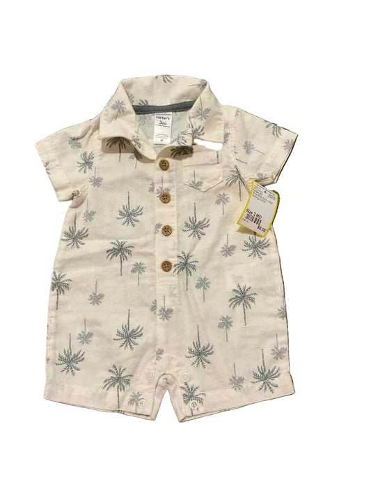 Carters (C) White Blue Infant Size 3 MO Boy's 1PC Dressy
