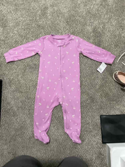 Carters (C) Green Purple Infant Size 9 MO Girl's 1PCSleepwear