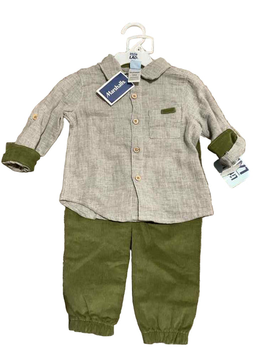 Little Lad  (B) Green Gray Infant Size 18 MO Boy's 2PC Dressy