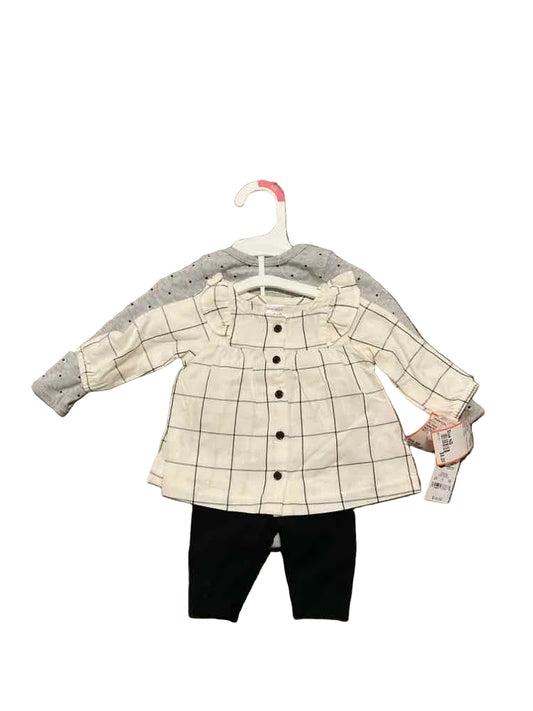 Carters (C) Black Cream Infant Size NB Girl's 3PC Casual