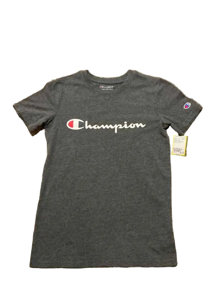 Champion (C) White Gray Youth Size Medium Boy's AthleticTopSS