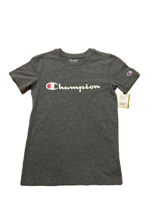 Champion (C) White Gray Youth Size Medium Boy's AthleticTopSS