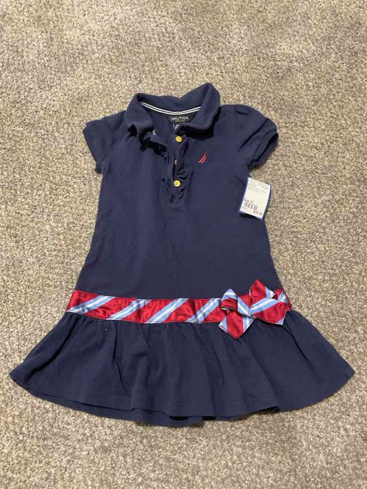 Nautica (B) Red Blue Toddler Size 3T Girl's CasualDress