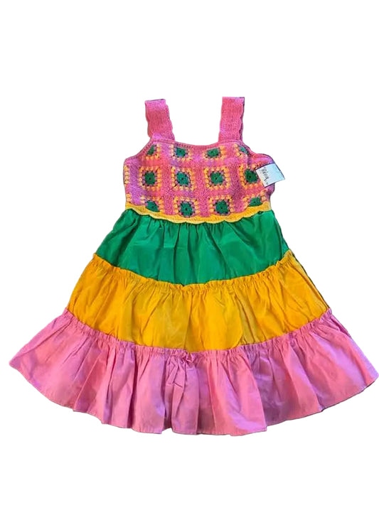 Rare Editions (B) Green Pink Toddler Size 5 Girl's Sundress