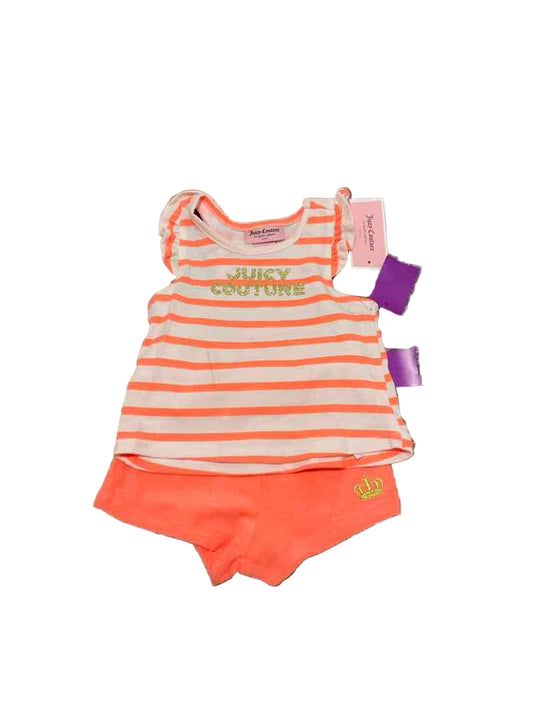 Juicy Couture (B) White Orange Infant Size 18 MO Girl's 2PC Casual