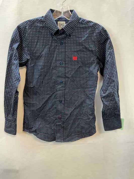 D Brand Red Blue Youth Size Small ButtondownLS