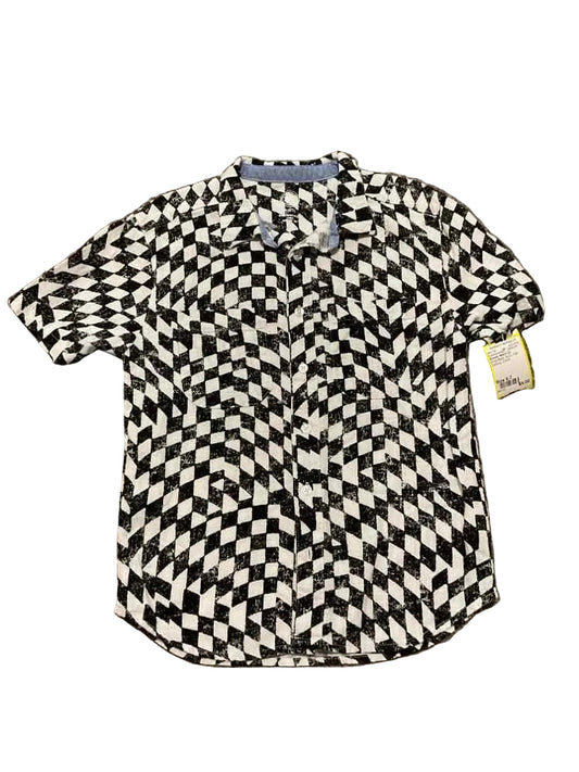 Wonder Nation (E) White Black Youth Size 6-7 Boy's ButtondownSS