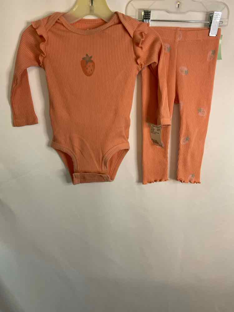 Pekkle (D) Orange Pink Infant Size 9 MO 2PC Casual