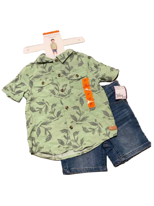 Koala Kids (D) Blue Green Toddler Size 2T Boy's 2PCCasual