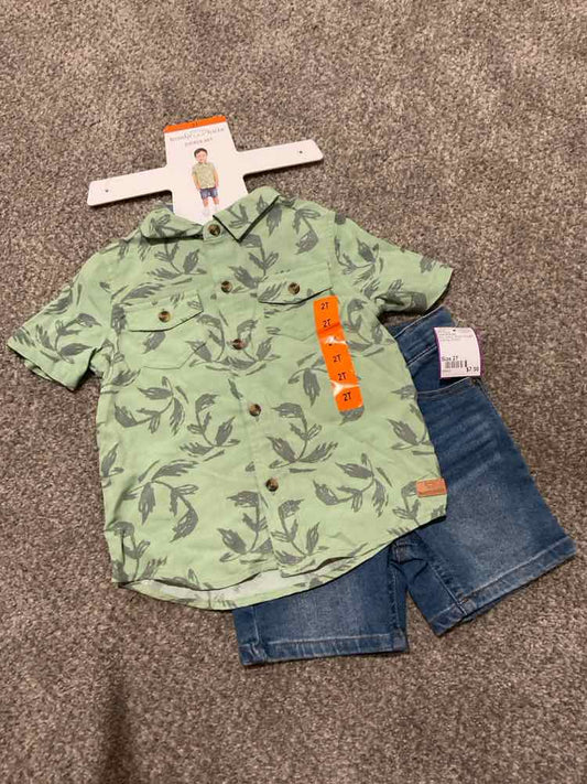Koala Kids (D) Blue Green Toddler Size 2T Boy's 2PCCasual