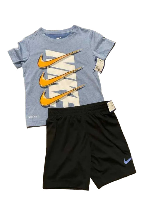 Nike (B) Blue Black Toddler Size 4 Boy's 2PCAthleticShortSuit