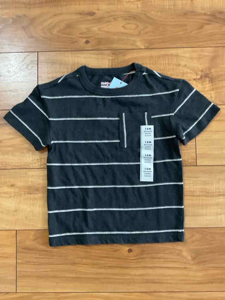 Cat and Jack (D) White Gray Infant Size 18 MO Boy's SSTop