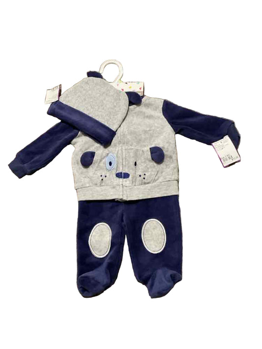 Baby Starters (C) Blue Gray Infant Size 3 MO Boy's 3PC Casual