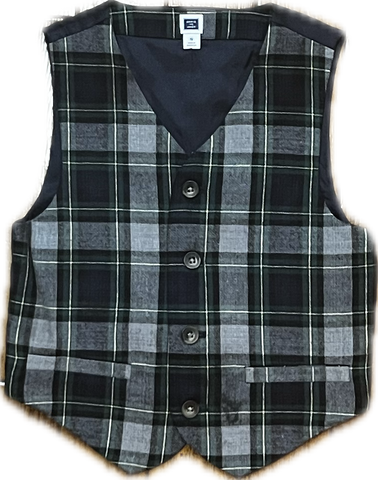Boys Toddler 5 Janie and Jack Green Plaid  Top Vest