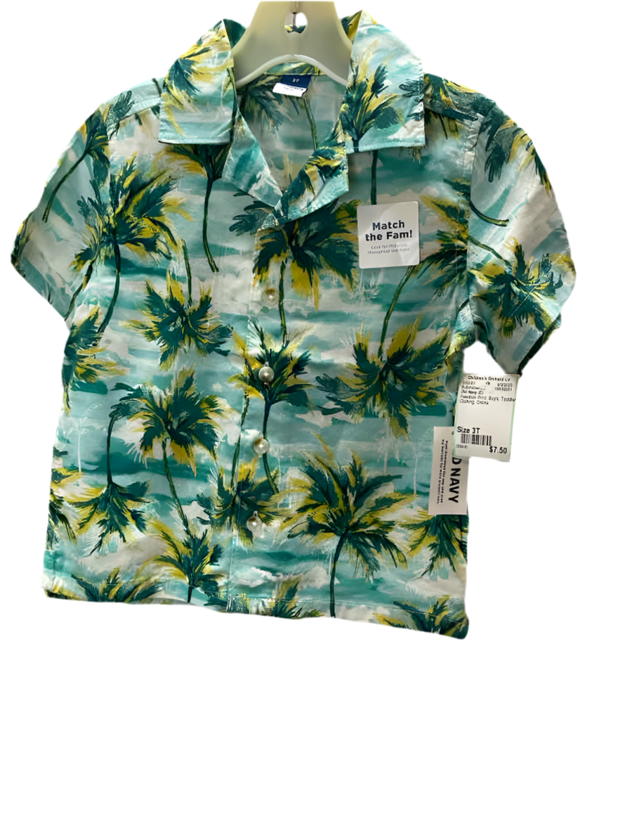 Old Navy (C) Hawaiian Print Toddler Size 3T ButtondownSS