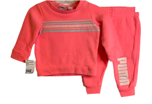 Puma (B) Pink Infant Size 6-9 MO 2PC Athletic Pant Suit