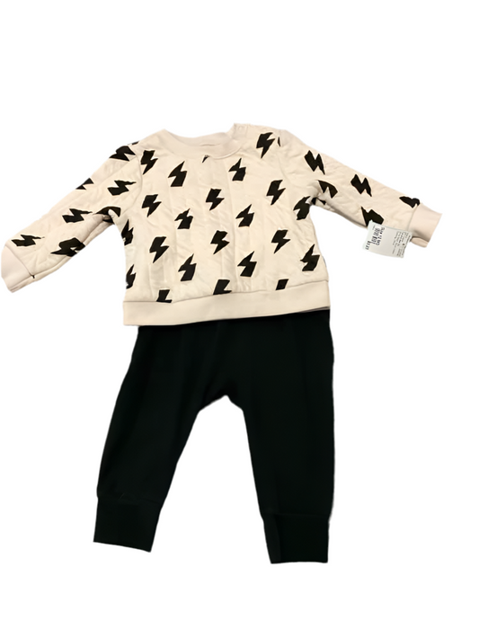 Cat and Jack (D) White Black Infant Size 12 MO Boy's 2PC Casual