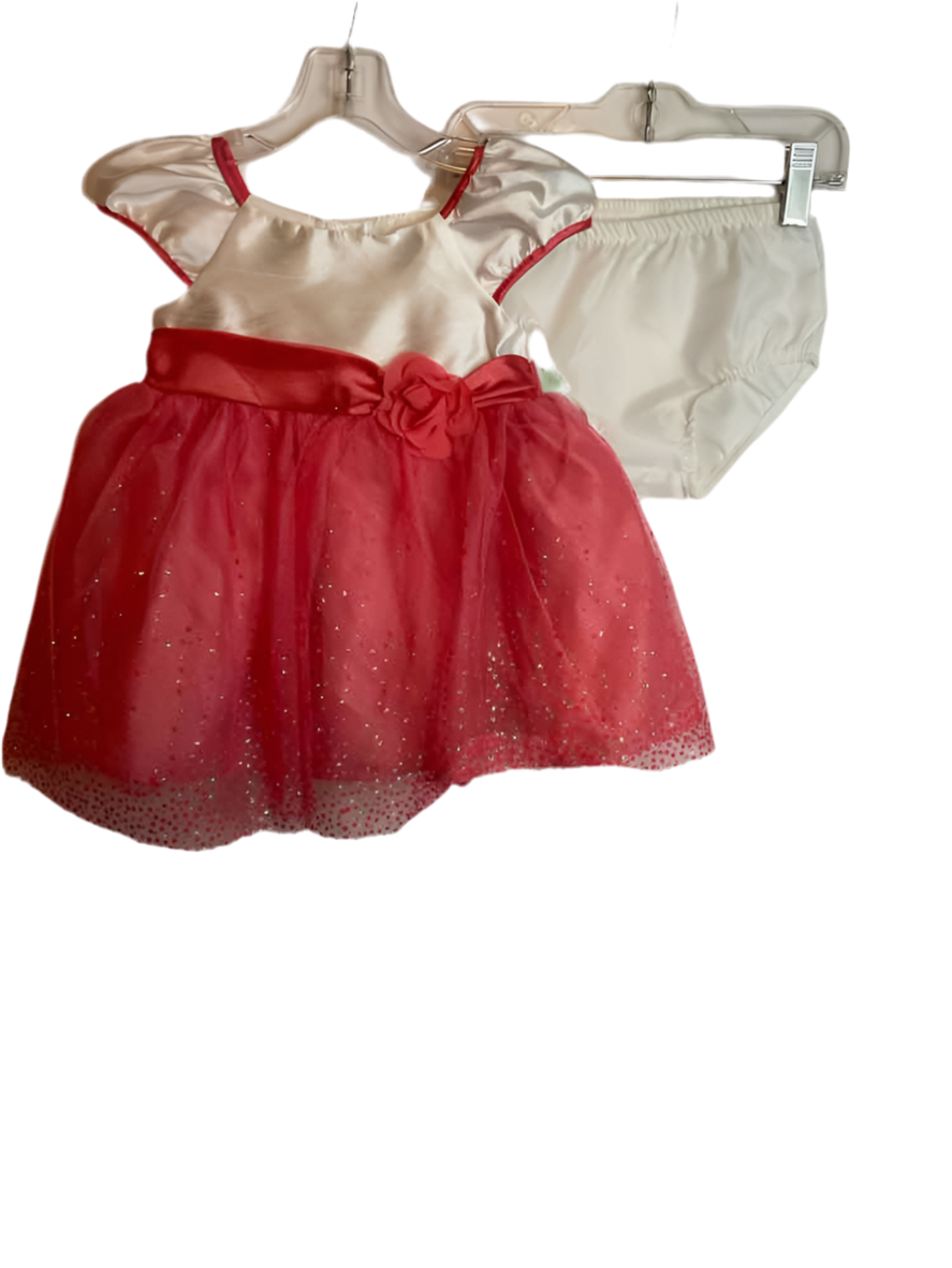 George (E) White Orange Infant Size 12 MO PartyDress