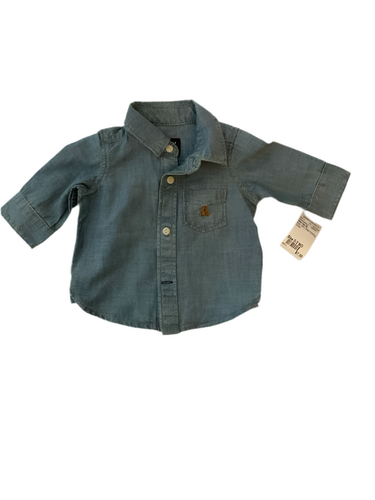 Baby Gap (B) Blue Infant Size 0-3 MO ButtondownLS