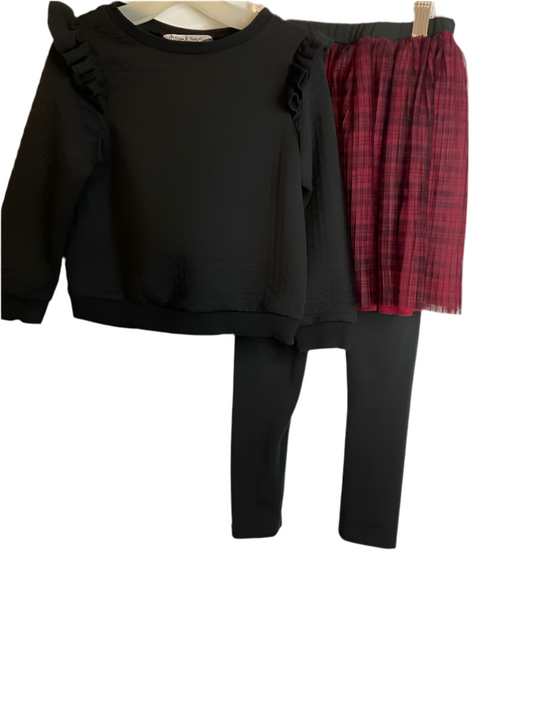 Pippa & Julie (B) Red Black Toddler Size 5T 2PCCasual