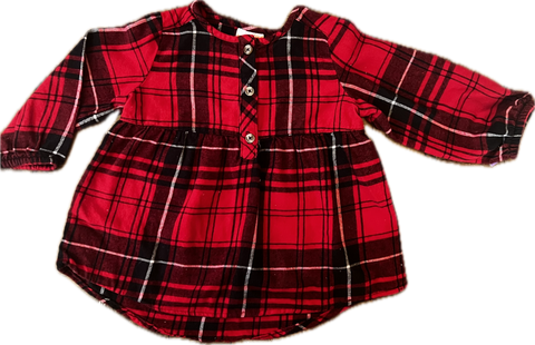 Infant Girls 12 MO Jumping Beans Red Plaid Casual Dress
