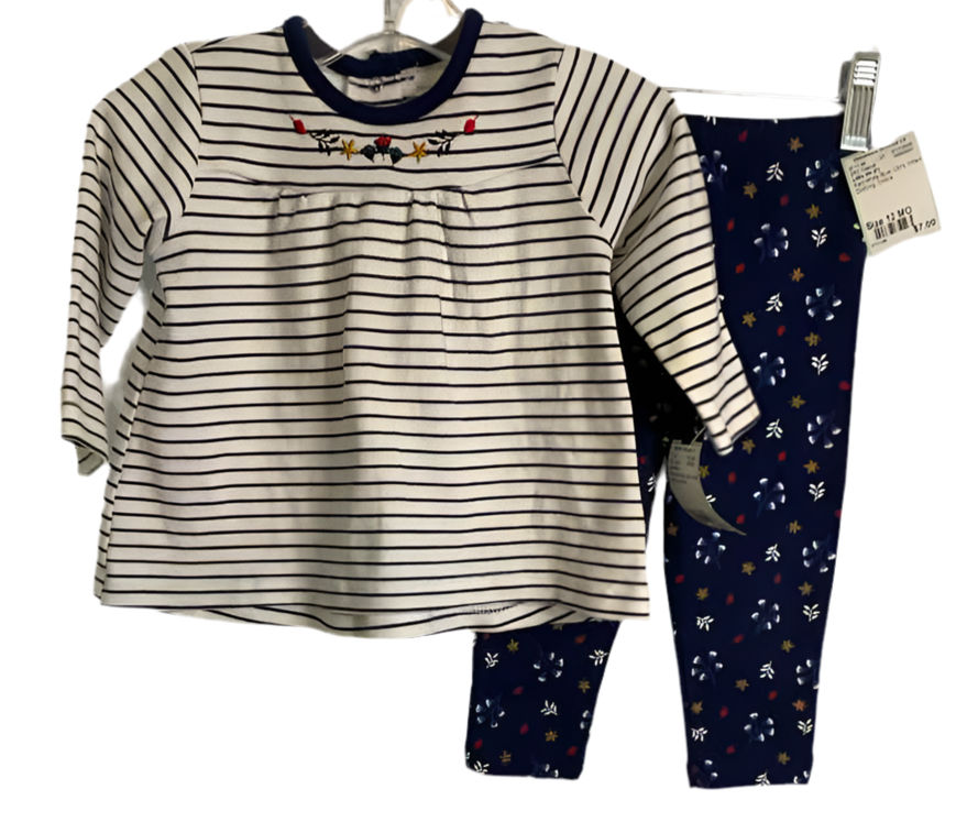 Little Me (C) Red White Blue Infant Size 12 MO 2PC Casual