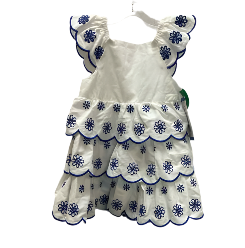 Counting Daisies (AA) White Blue Toddler Size 2T CasualDress