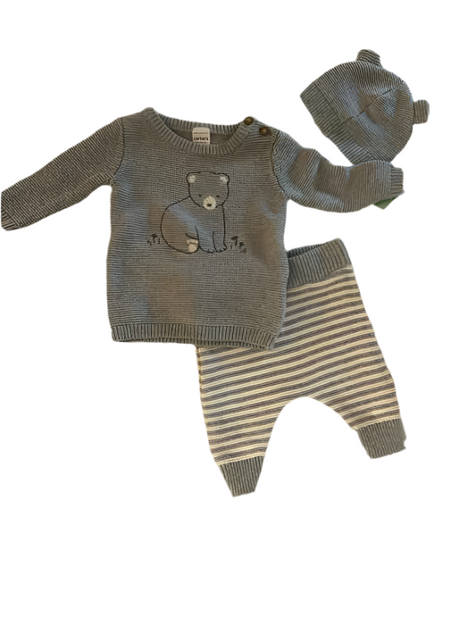 Carters (C) Gray Infant Size 3 MO 3PC Casual
