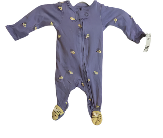 Carters (C) Yellow Purple Infant Size Preemie 1PCSleepwear