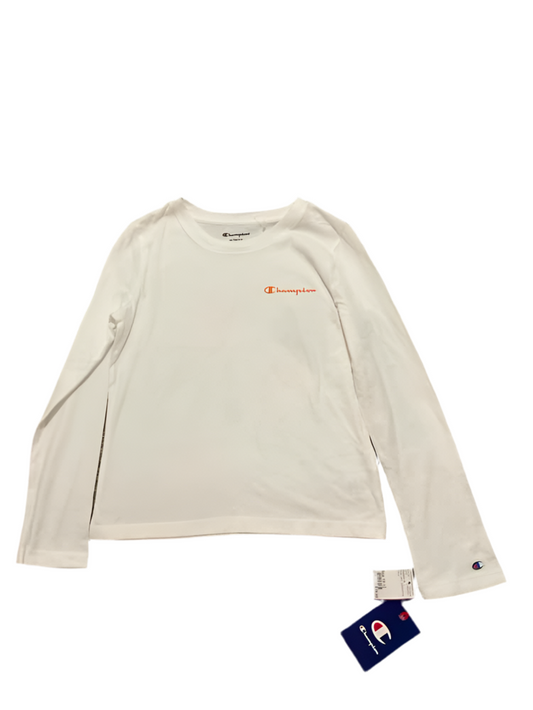 Champion (C) White Youth Size 10-12 Girl's LSTop