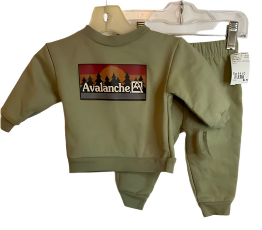AVALANCHE Green Infant Size 6-9 MO 2PC Casual