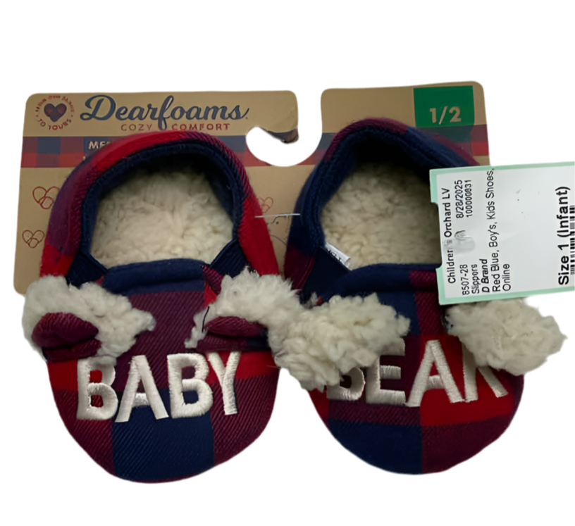 D Brand Infant Shoe Size 1 (Infant) Red Blue Slippers