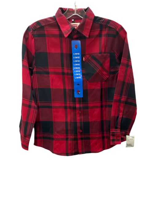 Levi's Red Plaid Youth Size 10-12 ButtondownLS