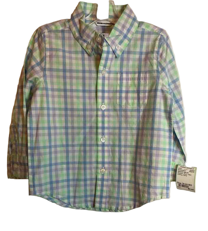 Janie and Jack (A) Gingham Infant Size 18-24 MO ButtondownLS