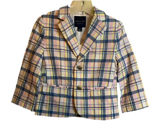 Janie and Jack (A) Blue Plaid Toddler Size 2T Blazer